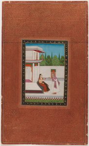 Una dama y su sirviente anciano, 1875-1900 de Indian School