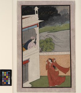 Una dama llega a la casa de su amante en una tormenta, c.1830