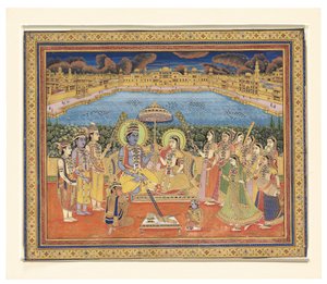 Una pintura de Rama y Sita, India, Jaipur, c.1800 de Indian School
