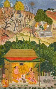 Un mes de verano, folio de un Baramasa, c.1750 de Indian School