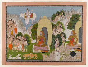 Penitencia de Arjuna, escena de una serie del Mahabharata, c.1825-40 de Indian School