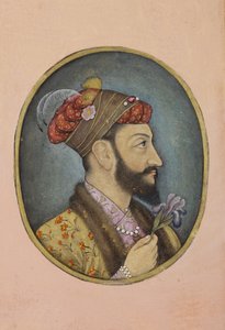 Aurangzeb Bahadur sosteniendo un lirio de Indian School