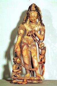 Figura de Avalokitesvara, de Cachemira de Indian School