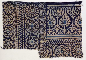 Fragmento textil estampado en bloque, indio de Indian School