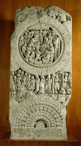 Escultura que representa una historia de los Jatakas, Amaravati de Indian School