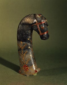 Mango de daga en forma de cabeza de caballo, Mughal