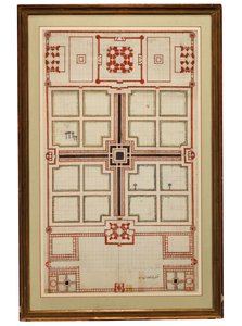 Primer plano esquemático de los jardines del Taj Mahal, Agra, Norte de India, c.1805 de Indian School