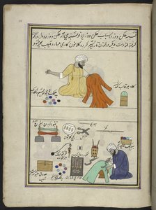 bordadora y gofradora,  86 dibujos encuadernados en un volumen que representa oficios y ocupaciones en Cachemira, se muestra a los artesanos trabajando con sus implementos y equipos,  Por un artista de Cachemira, probablemente en Srinagar, c.1850-60 (gouac