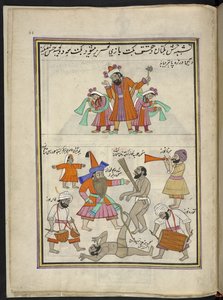 animadores,  86 dibujos encuadernados en un volumen que representa oficios y ocupaciones en Cachemira, se muestra a los artesanos trabajando con sus implementos y equipos,  Por un artista de Cachemira, probablemente en Srinagar, c.1850-60 (gouache sobre pa de Indian School