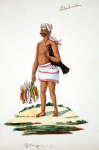 Granjero con gallinas