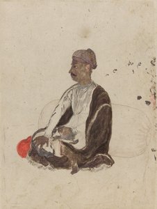 Figura de hombre sentado de Indian School