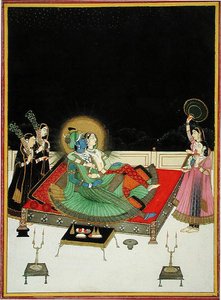 Radha y Krishna se admiran en el espejo de Indian School