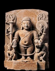 Arte indio: Divinidad Vishnu. Alto relieve. Siglo X. De Meerut de Indian School