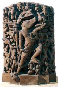 Arte indio: la divinidad hindú Vishnu en forma de jabalí. De Khajuraho, India. Período Chandela de Indian School
