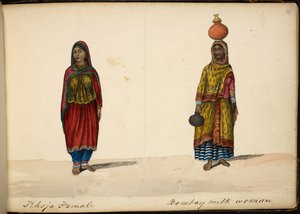 Mujer khoja; vendedora de leche de Bombay