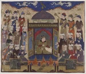 Khusraw Parviz sentado en el Takht-i Taqdis, c.1425-50 de Indian School