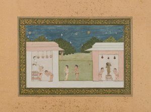 Krishna Robando Cuajada, c.1775 de Indian School