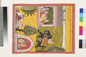 Krishna viene a la enferma de amor Radha, c.1700 de Indian School