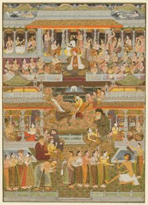Amantes y amados: Una composición de escenas de literatura persa, urdu y sánscrita de Indian School