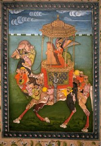 Camello mágico. Miniatura pintada, circa 1750, arte de Rajasthan y Pahari (India). Museo Nacional de Corea, Seúl (Corea del Sur) de Indian School