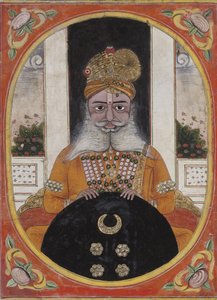 Maharajá Sardar Singh, gobernante de Bikaner, 1851-71 de Indian School