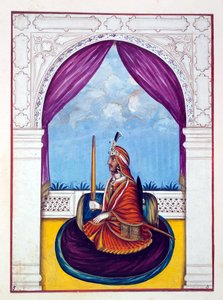 Maharajá Nao Nihal Singh, del Reino del Punjab, sus gobernantes y jefes, volumen I, un volumen de 27 estudios en acuarela por un artista indio no identificado, c.1840 de Indian School