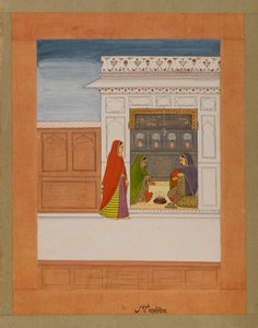 Mes de Pausha, página de una serie Baramasa, c.1750 de Indian School