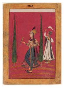 Princesa mogol en un jardín, c.1700 de Indian School