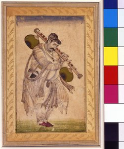 Naubat Khan, el tocador de vina, siglo XVIII de Indian School
