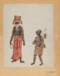 Una de un conjunto de nueve imágenes que muestran a indios en diferentes profesiones
