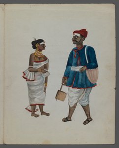 Una de un conjunto de nueve imágenes que muestran a indios en diferentes profesiones
