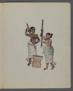 Una de un conjunto de nueve imágenes que muestran a indios en diferentes profesiones de Indian School