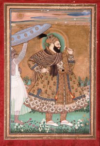 Retrato del sultán Abul Hasan de Golconda, de pie de Indian School