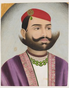 Retrato de hombre, posiblemente principios del siglo XX (gouache sobre cartón) de Indian School