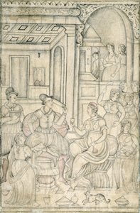 Marineros portugueses con mujeres indias