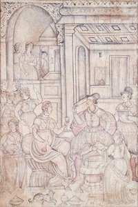 Marineros portugueses con mujeres indias