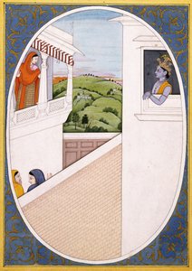 Radha y Krishna, cautivados por la belleza del otro, c.1785 de Indian School