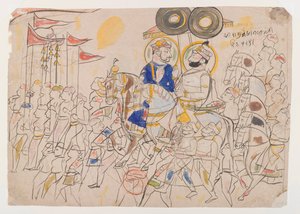 Raja Ram Singh II de Kotah y Ramkishan Singh de Udaipur, c.1850 de Indian School