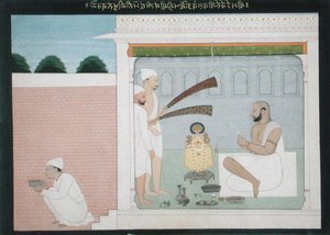 Rajah Bulwant Singh realizando Puja, c.1750