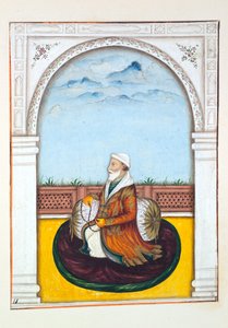 Rajá Dina Nath-Bahadur, del Reino del Punjab, sus gobernantes y jefes, volumen I, un volumen de 27 estudios en acuarela por un artista indio no identificado, c.1840 de Indian School