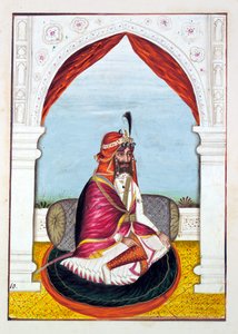Rajá Suchet Singh, del Reino del Punjab, sus gobernantes y jefes, volumen I, un volumen de 27 estudios en acuarela por un artista indio no identificado, c.1840 de Indian School
