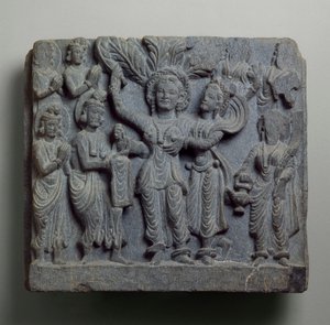 Relieve que representa el Nacimiento de Buda, Gandhara, probablemente Sikri, siglo II-III de Indian School