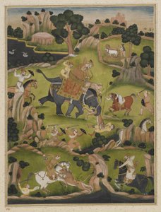 Shah Jahan cazando, folio de álbum separado de Indian School