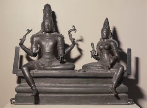 Shiva y Parvati, dinastía Chola, c.846 (bronce) de Indian School