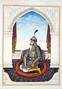 Sirdar Harri Singh, del Reino del Punjab, sus gobernantes y jefes, volumen I, un volumen de 27 estudios en acuarela por un artista indio no identificado, c.1840 de Indian School