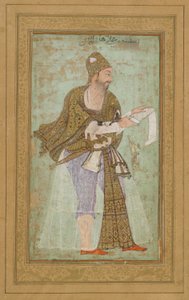 Sultán Ali Adilshah I de Bijapur, Folio de Álbum con Pintura, c.1590 de Indian School
