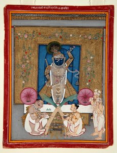 La adoración de Krishna como Shrinath ji de Indian School
