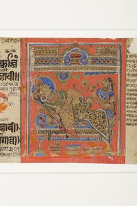 La Brahmani Devananda en su sofá, del Kalpasutra de Indian School