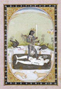 La Diosa Kali representada en una pintura Kangra