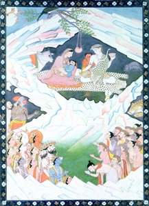 La Sagrada Familia de Shiva y Parvati en el Monte Kailash de Indian School